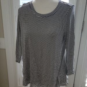 Self Monochrome Striped Long Sleeve Tee